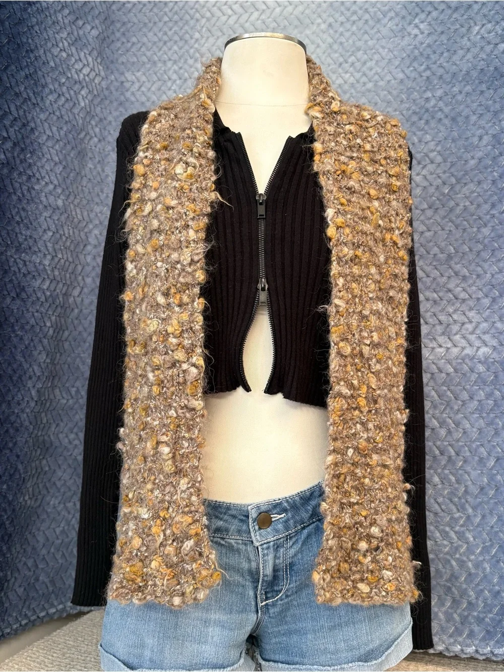 Women's Knit Scarves - Cream, Beige, Brown, Burgundy